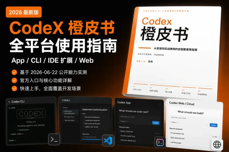 CodeX橙皮书:2026年CodeX全平台使用指南(App/CLI/IDE扩展/Web)-以北资源站