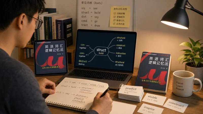 英语词汇逻辑记忆法:成年人自学高效记忆单词的实操指南-以北资源站