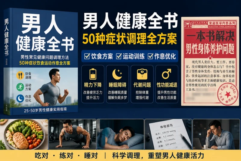 男人健康全书：男性常见健康问题调理方法，50种症状饮食运动作息全方案-以北资源站