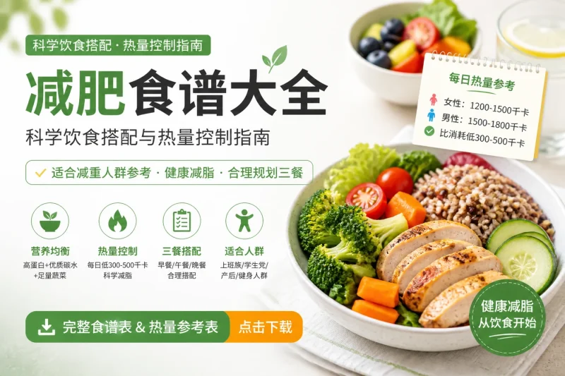 减肥食谱大全：科学饮食搭配与热量控制指南，适合减重人群参考-以北资源站